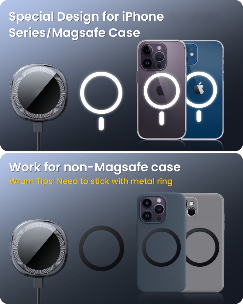 Тримач магнітний + Безпровідний зарядний пристрій для MagSafe Auto Assistance ProlIne AP-MS11 чорний