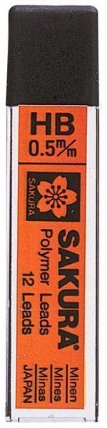 Набір стрижнів для механічного олівця, 0,5 мм, НВ Sakura