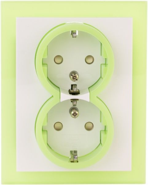 Розетка двойная с заземлением ABB Neo 2P+E 16 А 250 В без шторок светло-зеленый 5512M-C03459 42