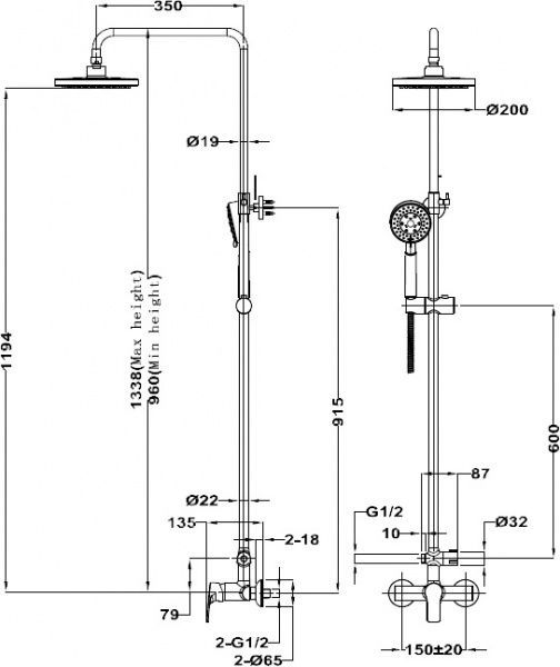 Душова система Teka Manacor 84.298.12.00