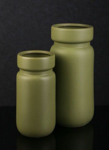 Ваза керамическая зеленая Classic 13,5х13,5х28,5 см