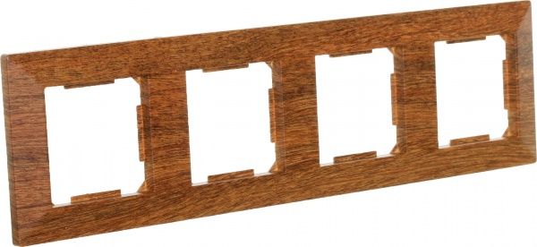 Рамка четырехместная HausMark Alta горизонтальная орех SNG-FRP.SQ20G4-9/Walnut