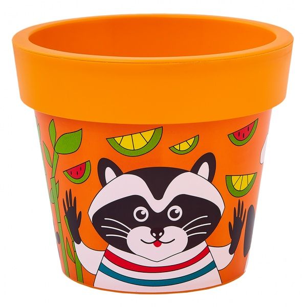 Горшок пластиковый Алеана Гамма 14x12 см круглый оранжевый 