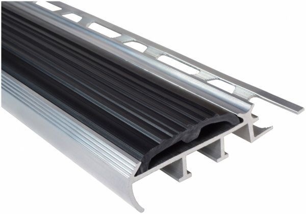 Порожек алюминиевый лестничный Mada антискользящая вставка 41x2500 мм 