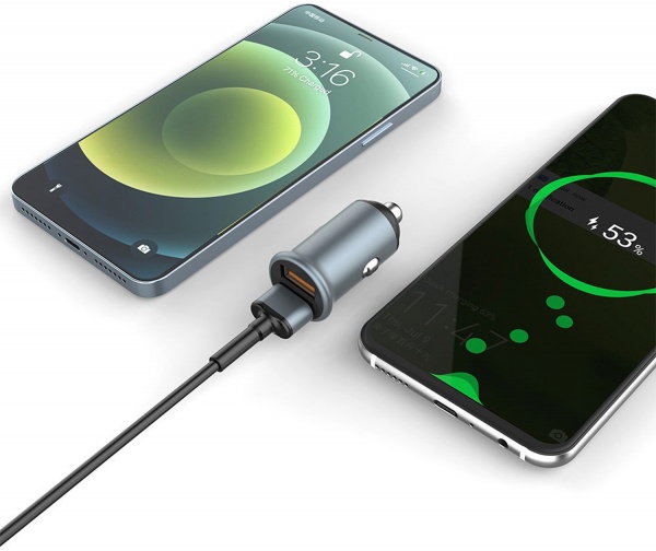 Автомобільний зарядний пристрій ColorWay 2USB Quick Charge 3.0 (36 Вт) сірий CW-CHA036Q-GR