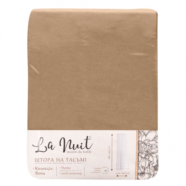 Штора BONA 150х280 кофейный La Nuit
