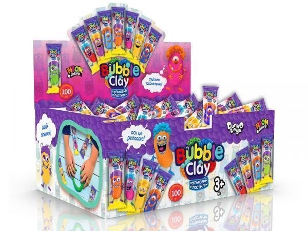 Пластилін кульковий Danko Toys BUBBLE CLAY в брикетах укр. (100)