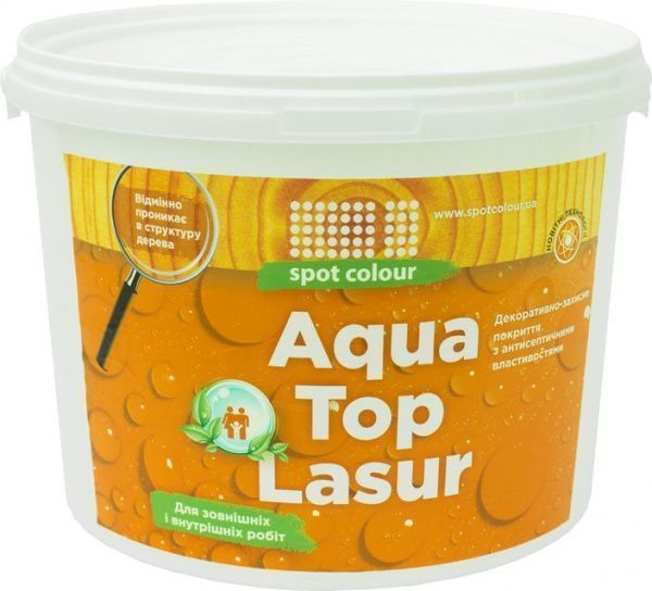 Лазур-антисептик Spot Colour Aqua Toplasur біле дерево шовковистий мат 10 л