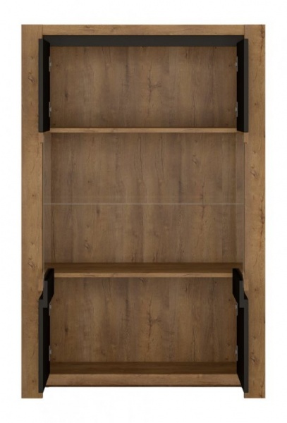 Вітрина Meble Wojcik Havana 2D HAVV06 чорний / дуб лефкас 