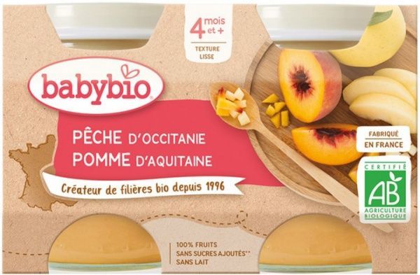 Пюре Babybio органічне з яблука, груші та персика 90гр 54011 