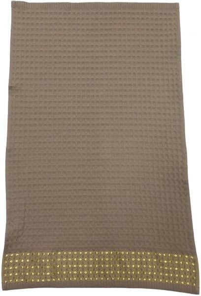 Рушник вафельний з бордюром 40x60 см кавовий 