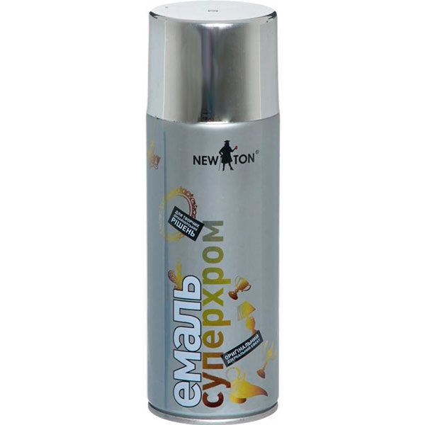 Эмаль аэрозольная Суперхром New Ton серебрянный 400 мл