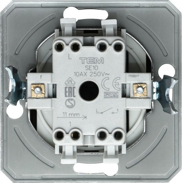 Вимикач одноклавішний TEM Ekonomik без підсвітки 10 А 250В шоколадний SE10CBXO-U