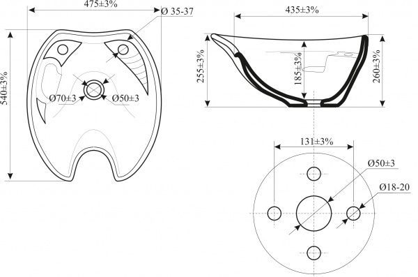 Умывальник парикмахерский Днепрокерамика Гарсон
