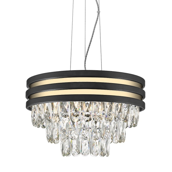 Люстра подвесная Zuma Line NAICA 4xE14 черный с серебристым 