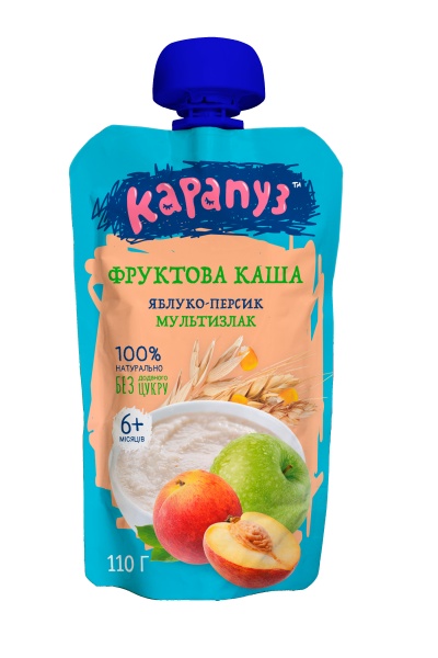 Каша мультизлакова Карапуз від 6 місяців Яблуко-персик 110 г 