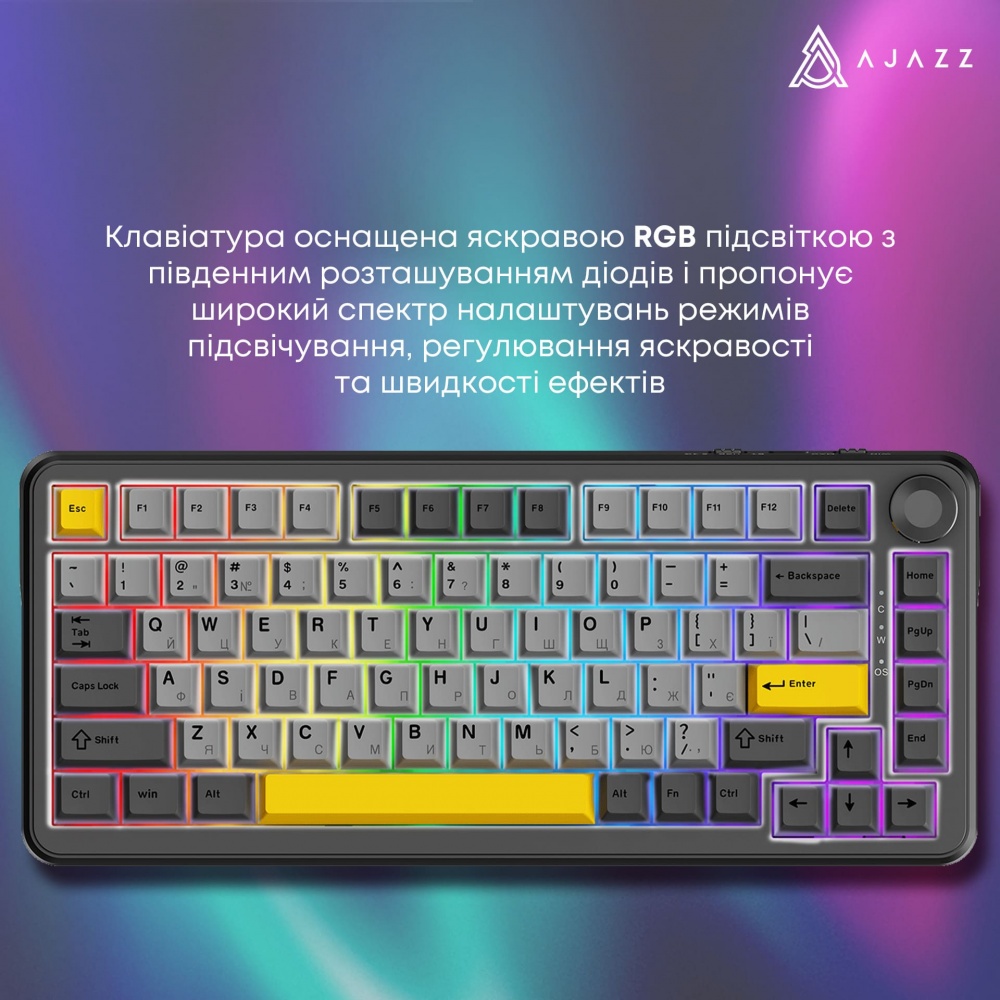 Клавіатура бездротова Ajazz PLUS Daydream (AK820MAX-DD-BGY) black