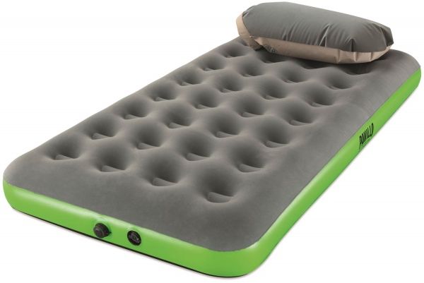 Матрац надувний Bestway з подушкою-насосом 188х22 см сірий/зелений