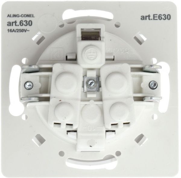 Розетка с заземлением Aling-Conel Eon без шторок белый E630.0