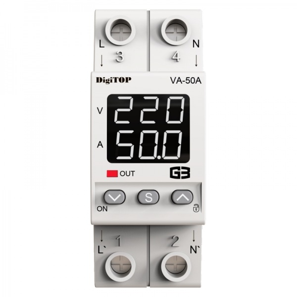 Реле напряжения DigiTOP c контролем тока VA-50A M2W