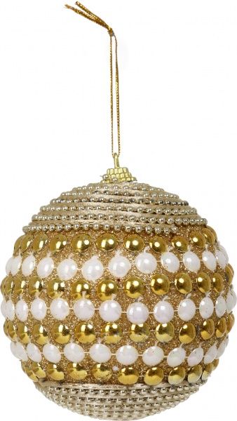 Куля пластикова Веселі перлинки d100 SDA104710G золотий/перлинний