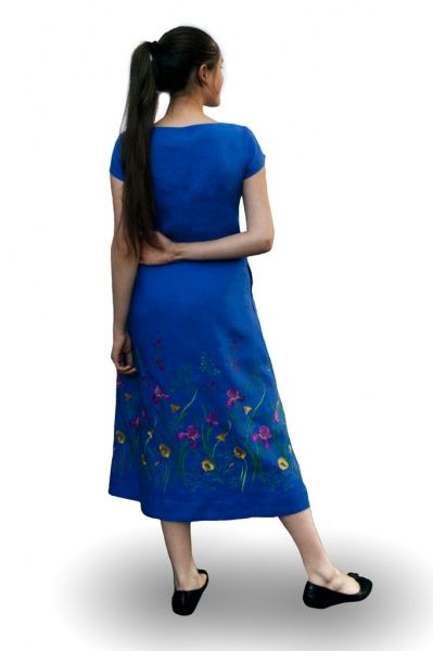 Платье Галерея льна Мирослава р. 46 васильковый 0916/46/1318 