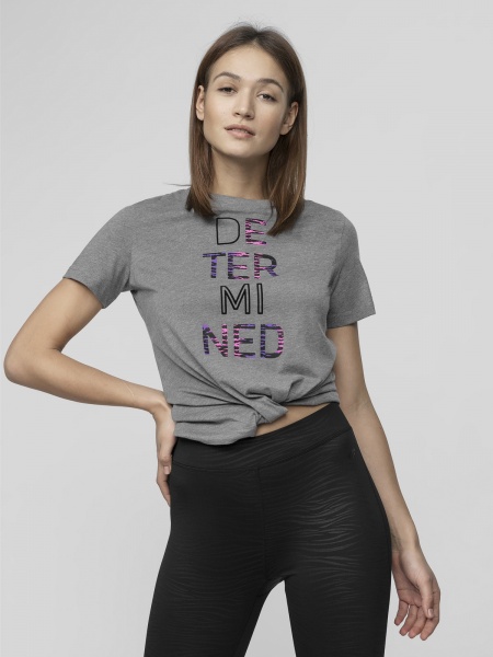 Футболка 4F H4L21-TSD018-24M р.XS серый меланж