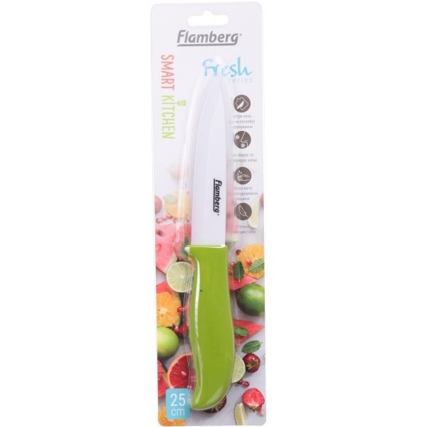 Нож керамический Fresh 25 см керамический зеленый Flamberg Smart Kitchen 