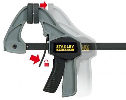 Струбцина Stanley самозатискна зі спусковим механізмом, висота h= 120 мм FMHT0-83231
