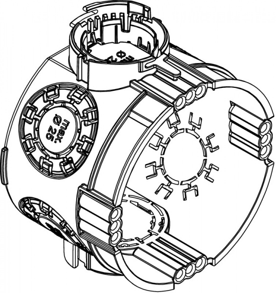 Коробка установочная OBO Bettermann UG 46 для кирпичной стены 61х46 без винтов 25 шт. полипропилен 2003700 