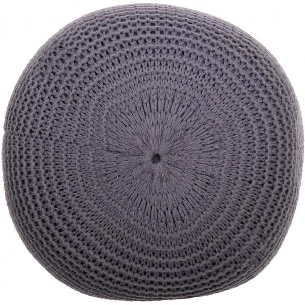 Пуф Бонди вязанный 40x28 см серый 