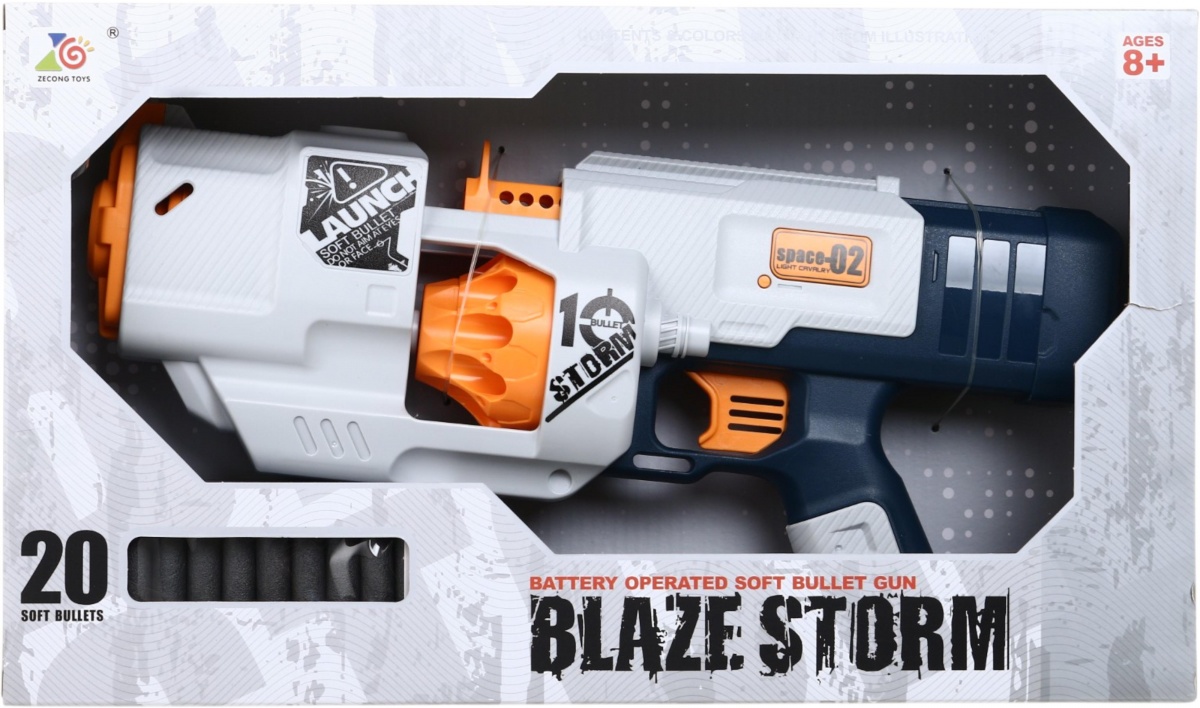 Бластер автоматичний Zecong Toys Blaze Storm з м'якими кулями 20 шт ZC7173 — фото 1