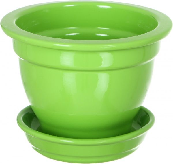 Горшок керамический Ориана-Запорожкерамика Фиалочниця глянец круглый 0,5л салатовый (035-0-059) 