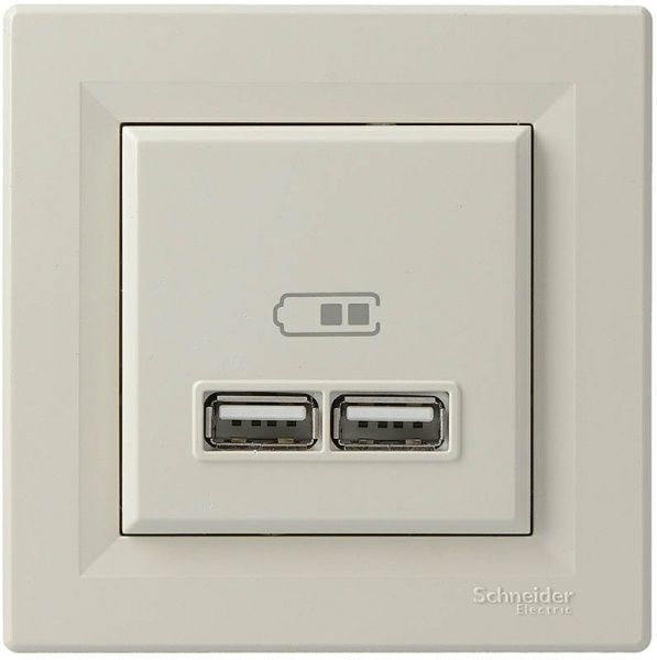 Розетка USB двойная Schneider Electric Asfora крем EPH2700223