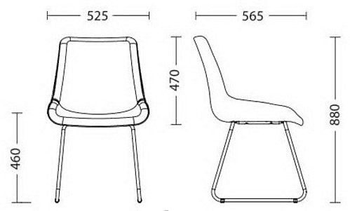 Стул обеденный Nowy Styl NICOLE CFS ANTR (BOX-2) SORO-93 антрацит/серый