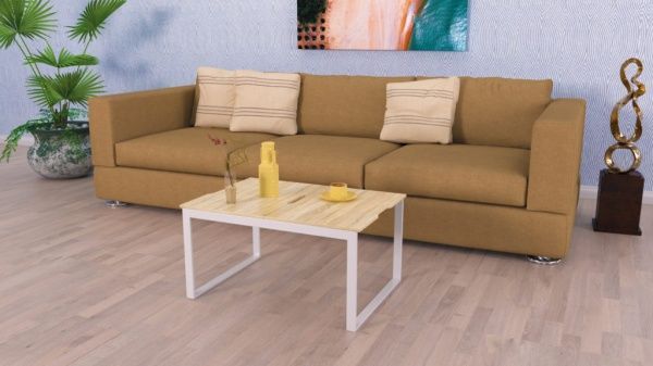 Стол журнальный Твист белый/дуб сонома 460x650x335мм Art in Head 