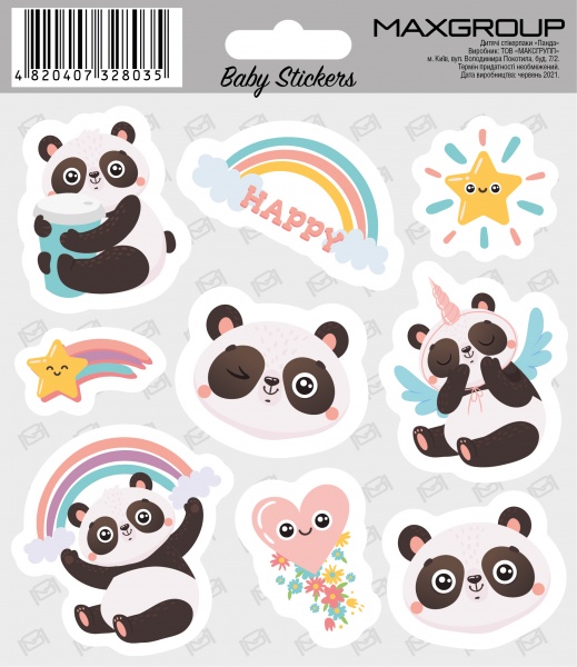 Набір наліпок MAXGROUP Панда NM-095