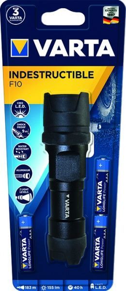 Фонарик Varta 18700101421 1W LED Indestructible Light 3AAA черный
