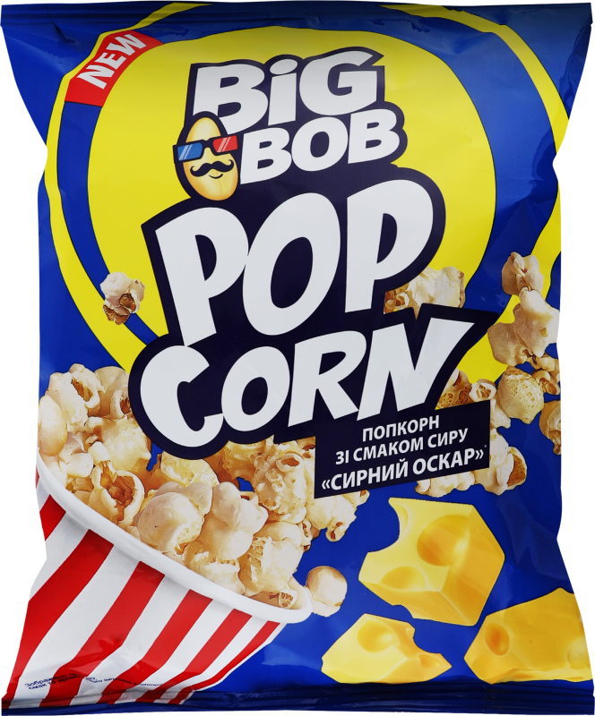 Попкорн Big Bob со вкусом сыра Сырный Оскар 80 г — фото 1