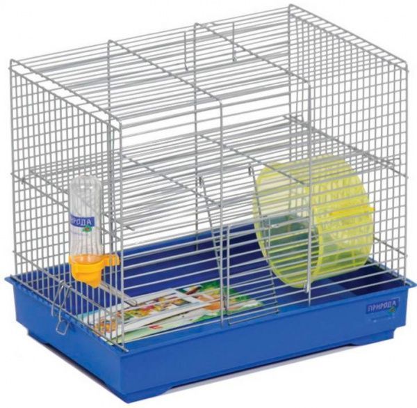 Клетка Природа Микки с колесом Хром для грызунов 37х28х30см