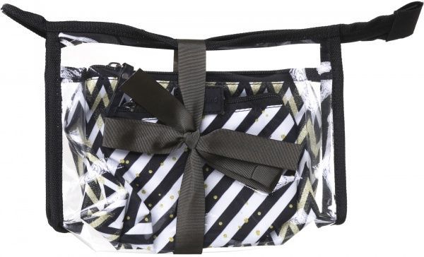 Набор косметичек Bagland Светлые волны черный с белым 