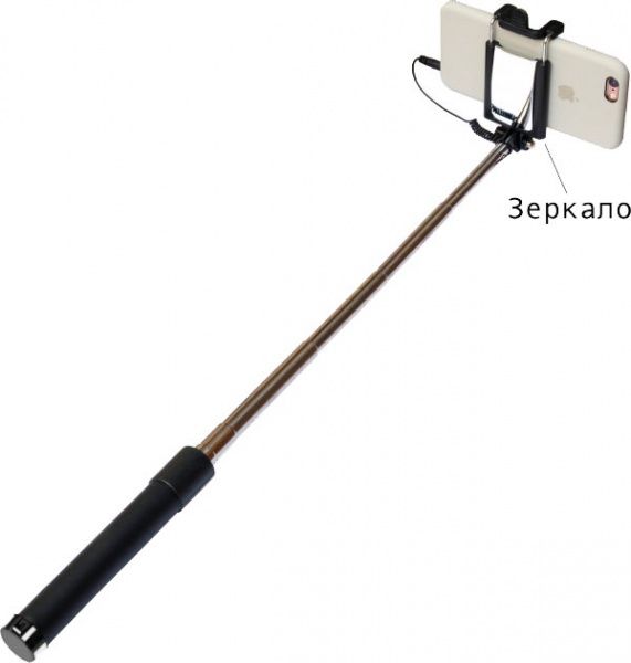 Селфі-монопод Grand-X MI3UBK black з дзеркалом