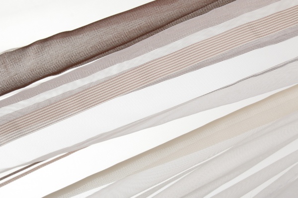 Тканина тюлева 300 см сітка кавова смужка 645133/3104 