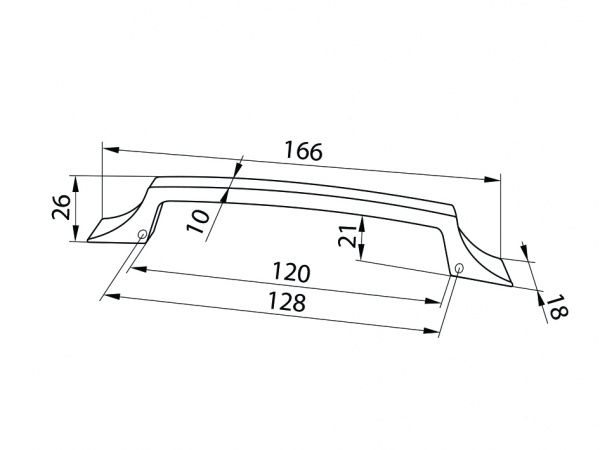 Меблева ручка накладна DC DL 41/128 G2 128 мм хром