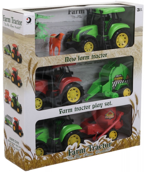 Ігровий набір Shantou 3 шт. фермерські трактори з причепами та фігурками JY238854