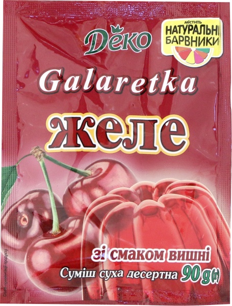 Желе со вкусом вишни 90 г Деко (4820076011443) 
