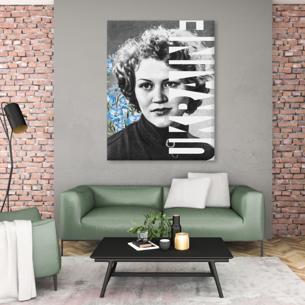 Постер Ліна Костенко with Ukraine 75x100 см Brushme 