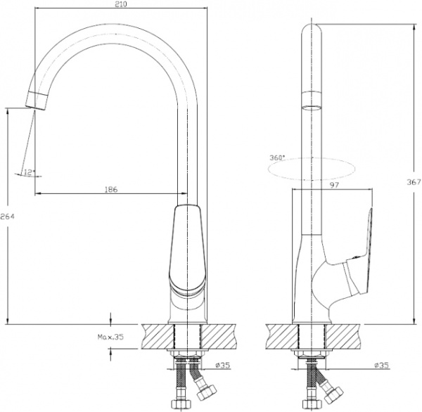 Смеситель для кухни RJ Rainbow RBZ666-8MN
