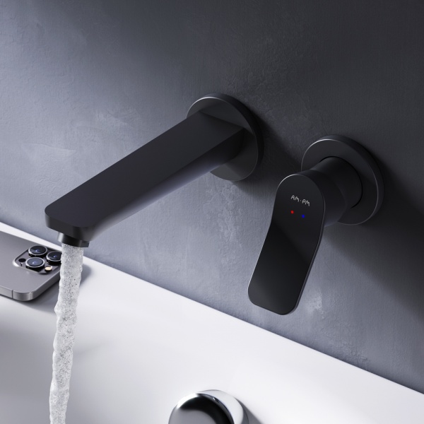 Смеситель для умывальника AM.PM Смеситель для раковины, монтируемый в стену, черный F85A72622 AM.PM X-Joy