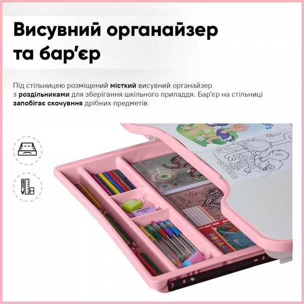 Комплект мебели детский Evo-kids BD-28 Panda Pink